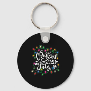 Christmas in july lights funny summer xmas men key ring