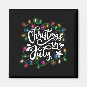 Christmas in july lights funny summer xmas men magnet