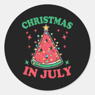 Christmas In July Melon Xmas Tree Hawaii Shirt Sum Classic Round Sticker