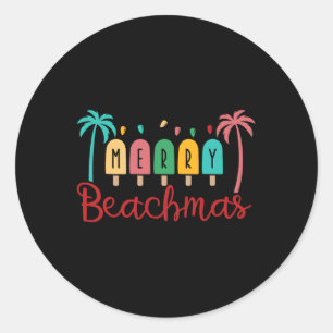 Christmas In July Merry Beachmas Summer Vacation Classic Round Sticker