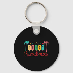 Christmas In July Merry Beachmas Summer Vacation Key Ring