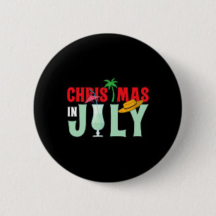 Christmas In July Merry Christmas Summer Funny San 6 Cm Round Badge