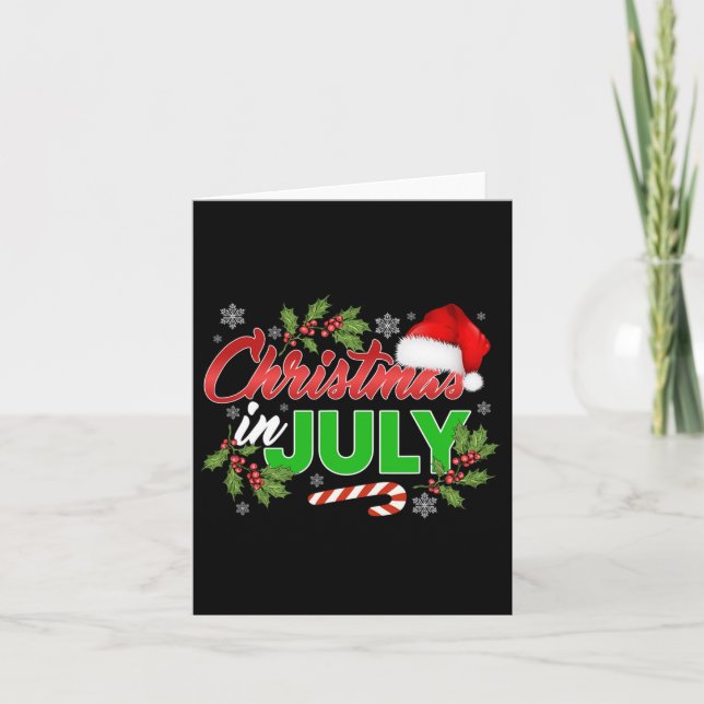 Christmas In July Merry Christmas Summer Funny San Card (Front)