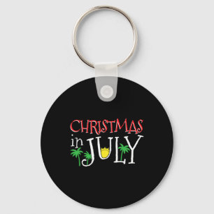 Christmas In July Merry Christmas Summer Funny San Key Ring