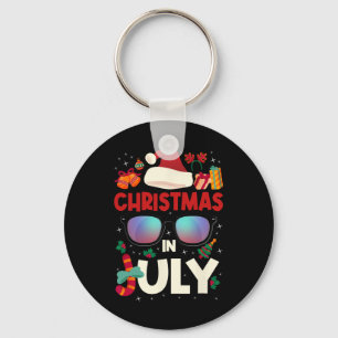 Christmas In July Merry Christmas Summer Funny San Key Ring