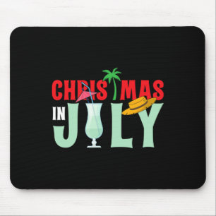 Christmas In July Merry Christmas Summer Funny San Mouse Pad