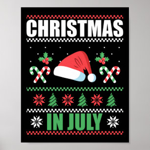 Christmas In July Merry Christmas Summer Funny San Poster