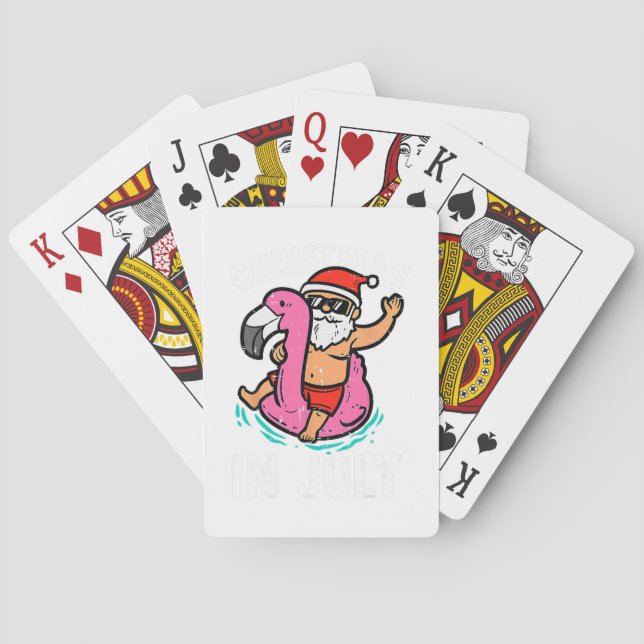 Christmas In July No Cookies Just Cocktails Summer Playing Cards (Back)