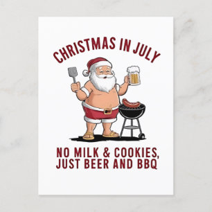 Christmas in July: No Milk, No Cookies, Just Beer Invitation Postcard