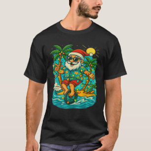 Christmas in July on The Beach Santa Summer Xmas  T-Shirt