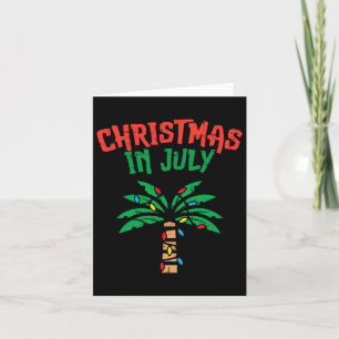 Christmas In July Palm Tree Lights Tropical Summer Card