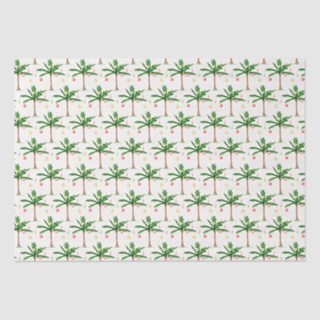 Christmas in July Palm Tree, Summer Santa & Lines Tissue Paper (Front)