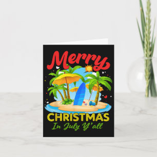 Christmas In July Palm Tree Xmas Tree Beach Summer Card