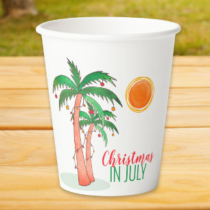 Christmas in July Palm Trees Paper Cups