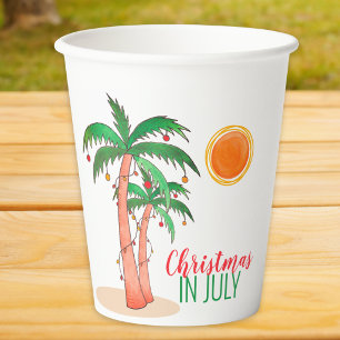 Christmas in July Palm Trees Paper Cups
