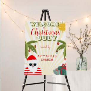 Christmas in July party fun summer party sign