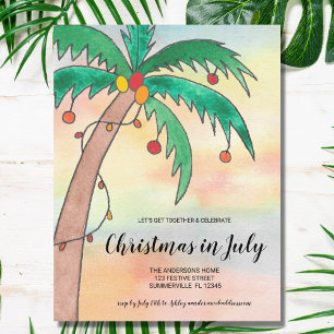 Christmas in July Party Invitation Postcard