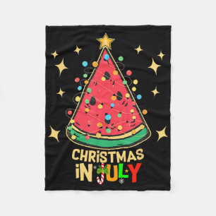 Christmas In July Party Watermelon Christmas Tree  Fleece Blanket