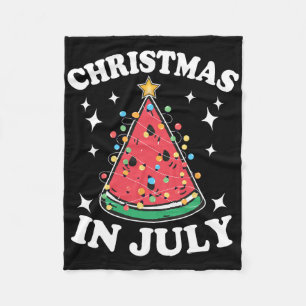 Christmas In July Party Watermelon Christmas Tree  Fleece Blanket