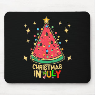 Christmas In July Party Watermelon Christmas Tree Mouse Pad