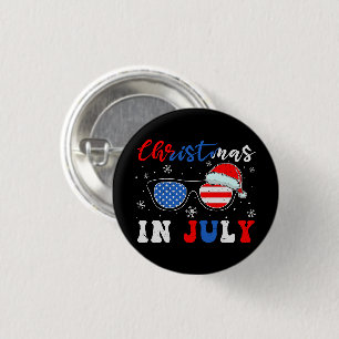 "Christmas in July" – Patriotic Sunglasses 3 Cm Round Badge