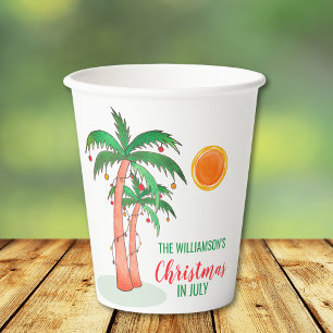 Christmas in July Personalised Paper Cups