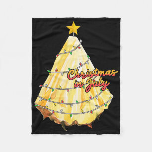 Christmas In July Pineapple Christmas Tree Summer  Fleece Blanket