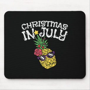 Christmas In July Pineapple Funny Summer Tropical Mouse Pad
