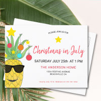 Christmas In July Pineapple Invitation Postcard