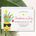 Christmas In July Pineapple Party Invitation<br><div class="desc">Christmas In July Pineapple Party Invitation. Invite family and friends to your Christmas Summer Celebration with these fun festive invitations. They are decorated with a brightly colored watercolor of a yellow pineapple decorated as a Christmas Tree and wearing sunglasses! All the text is customizable so you can change the word...</div>