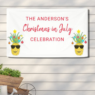 Christmas In July Pineapple Personalised Banner