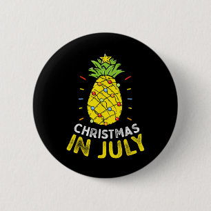 Christmas In July Pineapple Tree Summer Party Kids 6 Cm Round Badge