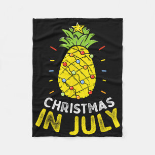 Christmas In July Pineapple Tree Summer Party Kids Fleece Blanket