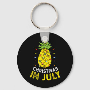 Christmas In July Pineapple Tree Summer Party Kids Key Ring