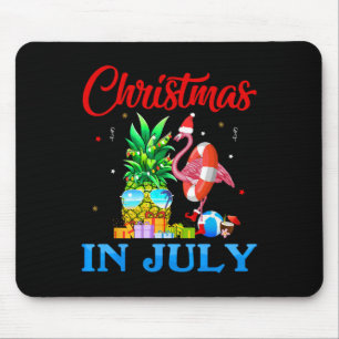 Christmas In July Pineapple Xmas Tree Flamingo San Mouse Pad