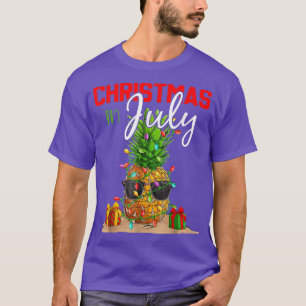 Christmas In July Pineapple Xmas Tree Summer Vaca T-Shirt