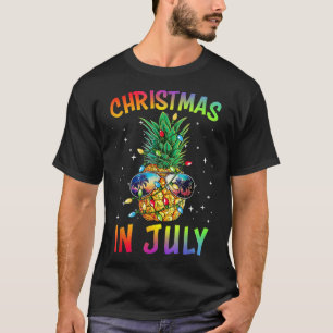 Christmas In July Pineapple Xmas Tree Summer Vaca T-Shirt