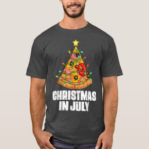 Christmas in July Pizza Xmas Tree Beach Summer Vac T-Shirt