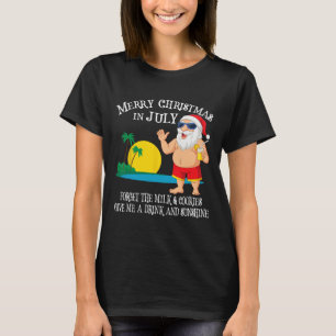 Christmas In July Pool Party Santa Men Women Vacat T-Shirt