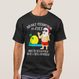 Christmas In July Pool Party Santa Men Women Vacat T-Shirt