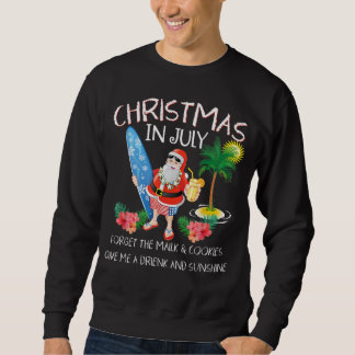 Christmas In July Pool Party Santa Sweatshirt