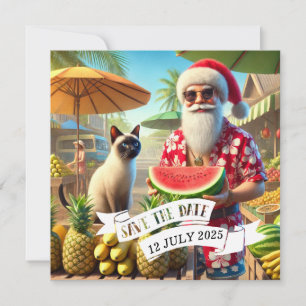 Christmas in July Pool Party with Santa Claus Invi Save The Date