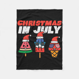 Christmas In July Popsicles Ice Cream Toddler Kids Fleece Blanket