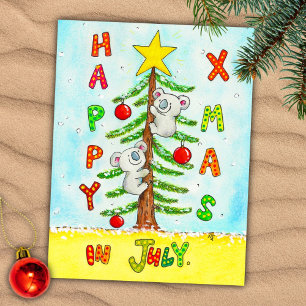 Christmas in July postcard