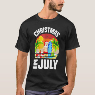 Christmas In July Retro Santa Summer Vacation Beac T-Shirt
