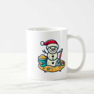 Christmas In July Sand Snowman Santa Hat Shovel Xm Coffee Mug