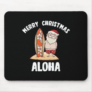 Christmas In July Santa Aloha Hawaii Beach Sand Mouse Pad