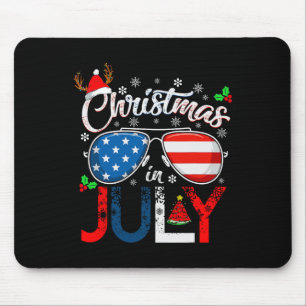 Christmas In July Santa American 4th Of July Chris Mouse Pad