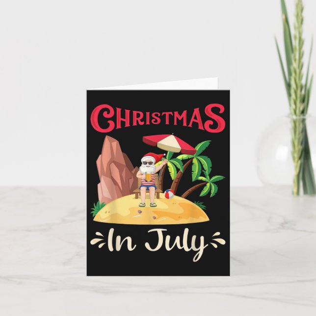 Christmas In July Santa Beach Celebration  Card (Front)