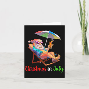 Christmas In July Santa Beach Chair Umbrella Tail Card